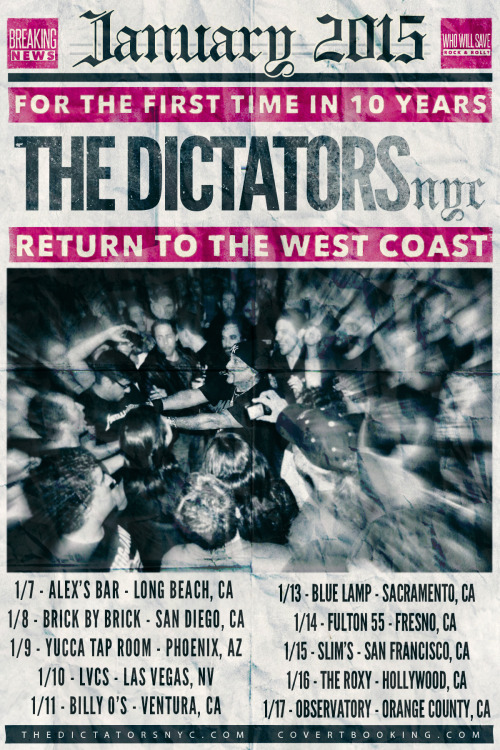 For the first time in 10+ years the band is heading to THE WEST COAST! Mark your calendars now - FULL LIST OF DATES HERE!