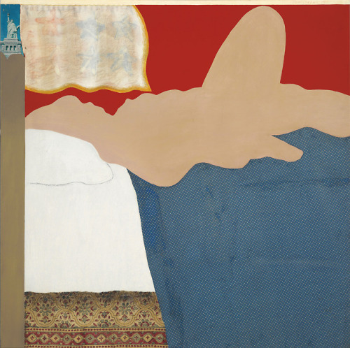 jagkanbliintetal:  Tom Wesselmann (American, 1931-2004), The Great American Nude #13, 1961.Acrylic, wax crayon, graphite, printed paper and fabric collage on panel, 121.9 x 121.9 cm.
