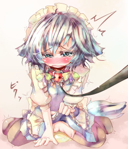 “I a-aa-am s-sorry m-m-mistress R-re-Remilia&hellip; I&hellip;.I made a mess&hellip; I am&hellip; s-such a b-bad dog&hellip;.” 