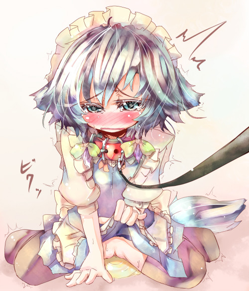 “I a-aa-am s-sorry m-m-mistress R-re-Remilia… I….I made a mess… I am… s-such a b-bad dog….” 
