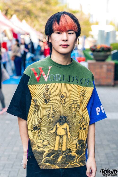 Japanese teens Hikaru, Kiku, Kaiya, and Syo on the street in Tokyo wearing resale and vintage fashio