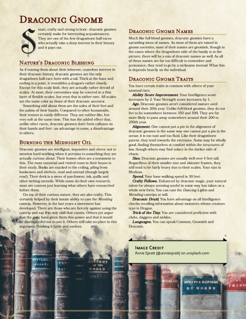 Dragonborn Half-RacesHomebrew for all of the dragonborn half-races possible with races from the PHB!