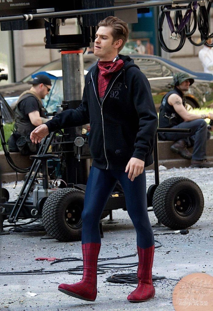 Sincericida — Andrew Garfield wearing clothes over the...