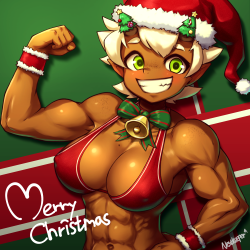 musclegirlart:  Merry Christmas by Nestkeeper