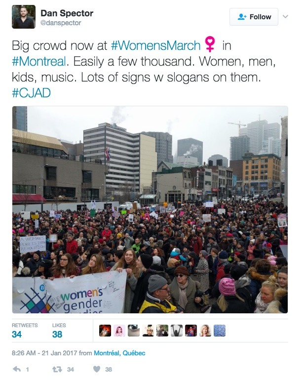 allthecanadianpolitics:Women’s March on Washington solidarity rally in Montreal,