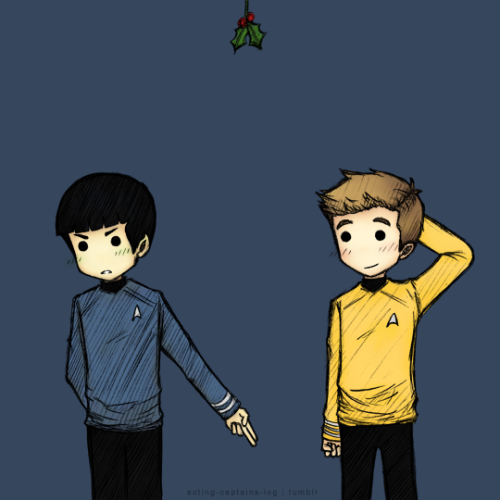 acting-captains-log: Jim: Uh- Spock? What are you- Spock: I have been made aware of a Terran Christm