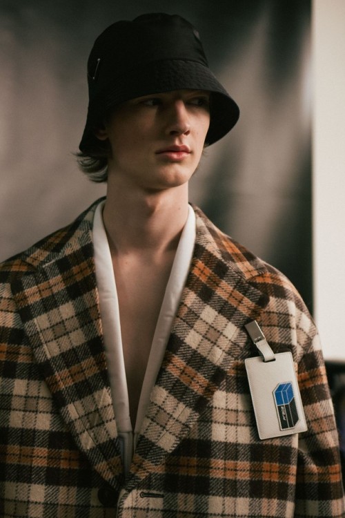 justdropithere:Honza Stiborek by Arnaud Lafeuillade - Backstage at Prada, FW18