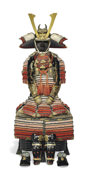 peashooter85: Yoshitsune-Gote Do-Maru armor, Japan, 17th-18th century. from Christies 