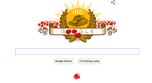 lostchildrenoftheinternet: Props to Google for having an ANZAC day tribute home screen. At the going