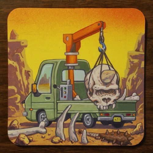 Excavating a Cyclops. Another coaster for the Salut6! Show at @nucleusportland on June 13.  . . . . 