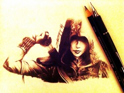assassinscreed:  This week’s Fan Art Contract: Rosekie’s Shao Jun pencil art.  Make art to get something cool! http://rosekie.deviantart.com/