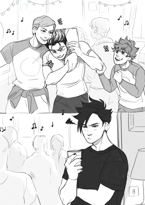 ikipin:  college athlete au, frat parties, copious amounts of alcohol and tipsy kisses in the bathroom