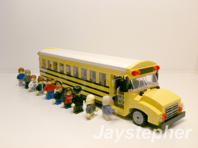 yellow lego bus