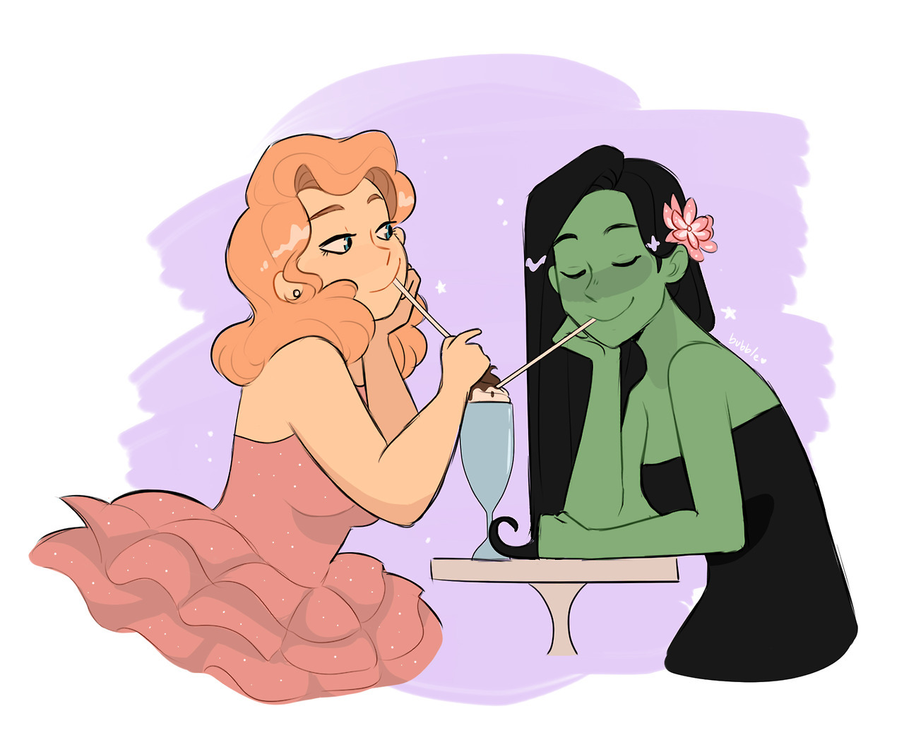 bubbleous: otp challenge day 2: sharing a milkshake girlfriends share milkshakes