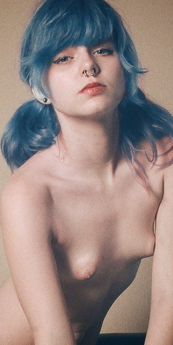 bluehairgirls:  Beautiful emo girl. Photos edited by me.EDIT: Just found out that