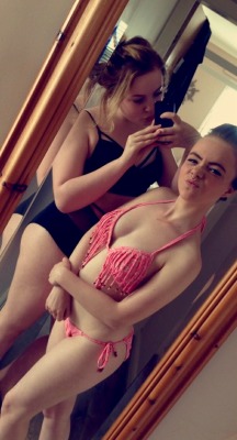 Chavs-Whores-Sluts-Slags:  Ashleigh On The Right.  I’d Suck Those Beautiful Little