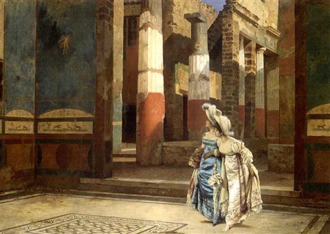 A Visit to PompeiiLuigi Bazzani (Italian, 1836–1927)