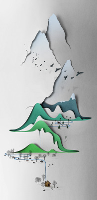 skeletales:  Illustrator, graphic designer and art director Eiko Ojala has a talent for three dimensional illustrations. When you first see his work, you might think you are looking at layers of paper collaged together. However, in reality, each piece