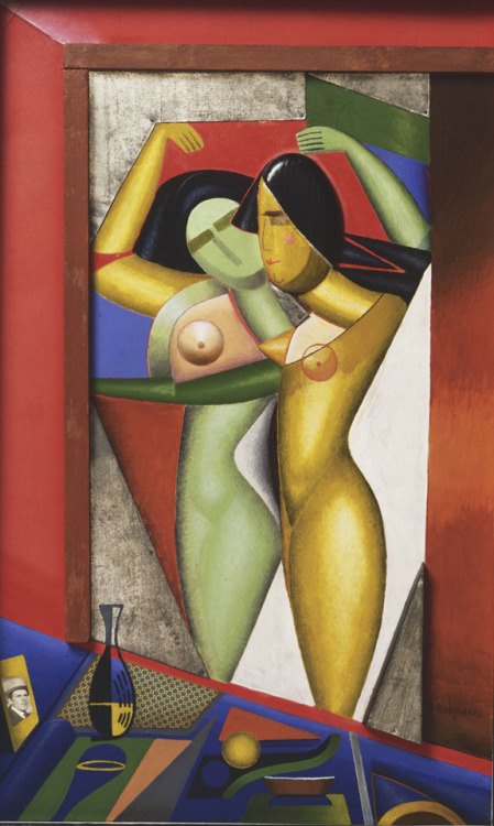 kafkasapartment:In the Boudoir, 1915. Alexander Porfirevich Archipenko. Oil, graphite, pho