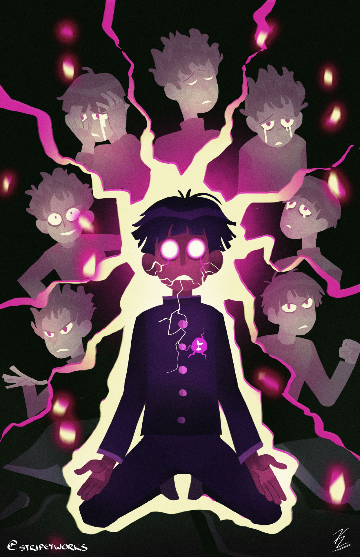 stripeyworks:  100% KINDNESS   In case it wasn’t obvious, I love the Mob Psycho