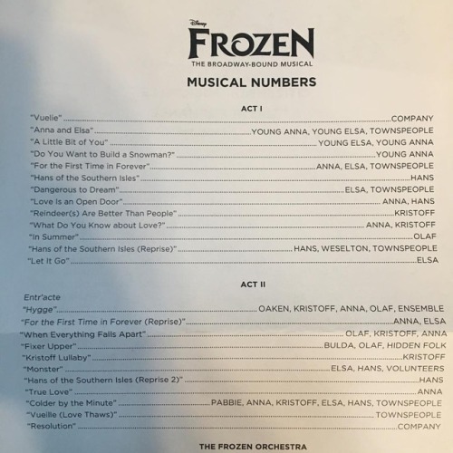 rowanwould: morepopcornplease: stitchkingdom: Musical numbers #frozenbroadway #dcpa @@frozenbroadway