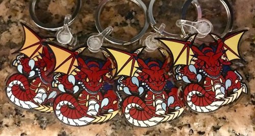 The first sample keychains have arrived!2″ double-sided clear acrylic keychains, mostly matte 