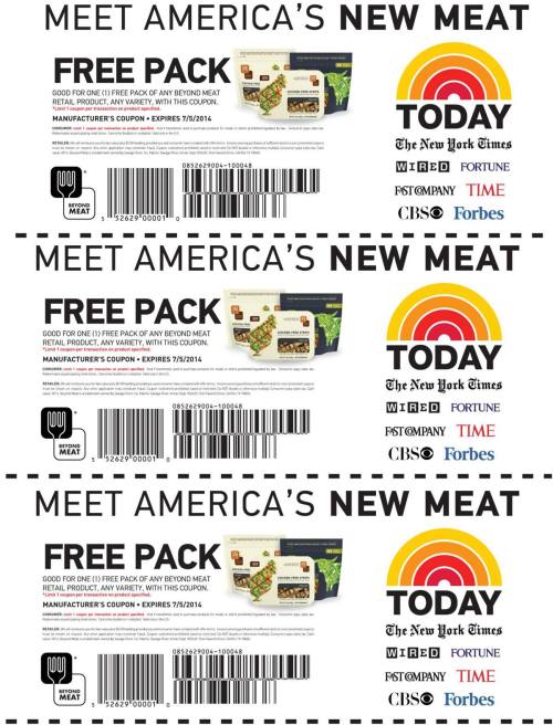 prettypattypapsmear:  free beyond meat! print em out and use em! prolly could print a bunch get some at different stores and freeze em. expires july 6th. 