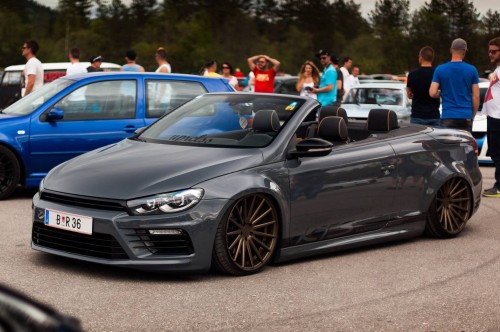 Perfect execution of a Scirocco front end swap onto a widebody Eos from Worthersee in Austria! With 