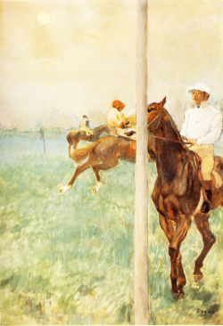 artist-degas: Jockeys before the Start with