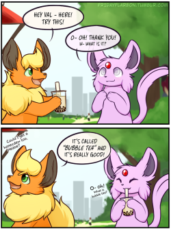 fridayflareon:bubble tea x3