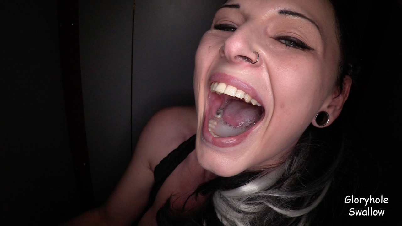 Hot new nympho eats it up during her first Gloryhole adventure and shows us why we