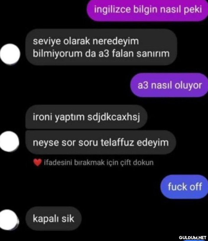 ingilizce bilgin nasıl...