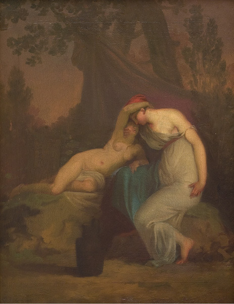 sapphetti:The Greek Poet Sappho and the Girl from Mytilene (1809) by Nicolai Abildgaard