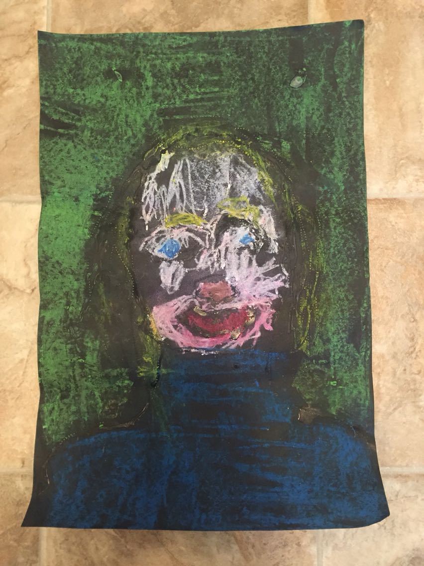 snoop–bloggy-blog:  sixpenceee:  “Self portrait by my blind 8 year old daughter.