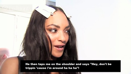 ursulas-necklace:pootlovato:bitchussy:faizfentyslaysyourlife:Jourdan Dunn on meeting her then crush 