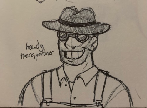 Side View Practice Featuring The Tf2 Mercs + Other Doodles (i Kinda Fucked Up On Scout And Soldier Cause