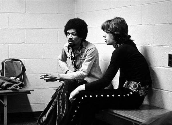 historium:  Jimi Hendrix and Mick Jagger, Madison Square Garden, New York City 1969