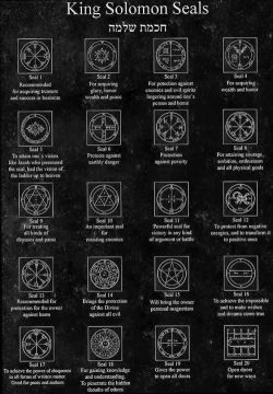 The Seals of King Solomon the wise.    Well for someone like me who isn&rsquo;t a greedy f*ck trying to screw everyone over who knows there are worse fates than poverty in life&hellip;.all of these seals are useless to me except 5 and 12.I would make