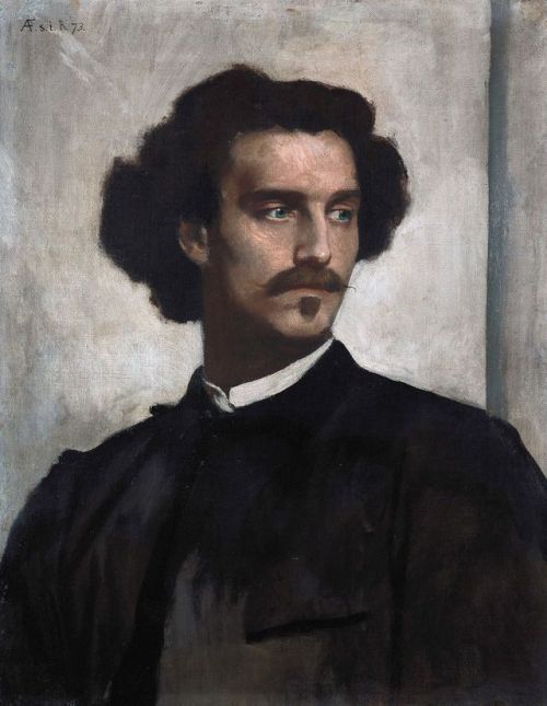 serafino-finasero:Selbstbildnis (Self-portrait) 1873 Oil on canvas, 62 x 50 cm (24.4 x 19.7 in)Ansel