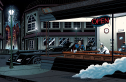 herochan:  World’s Finest Inspired by Edward Hopper’s “Nighthawks” Created by Ian Navarro 