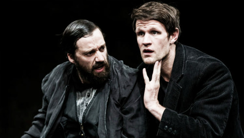 elementaryitsbiggerontheinside:Matt Smith on stage for his new play Unreachable at the Royal Court