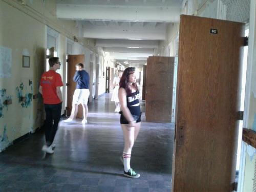 Shots taken by my fiancee of myself exploring one of the wards of the Trans-Allegheny Lunatic Asylum