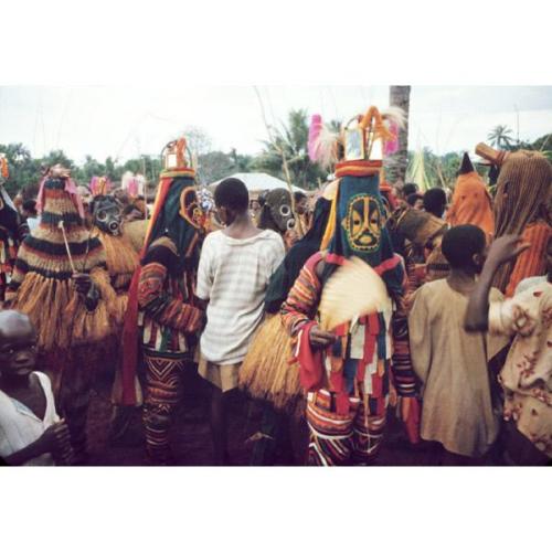nigerianostalgia:  Igbo mask dancers performing during the Onwa Asaa festival, Ugwuoba village, Nige