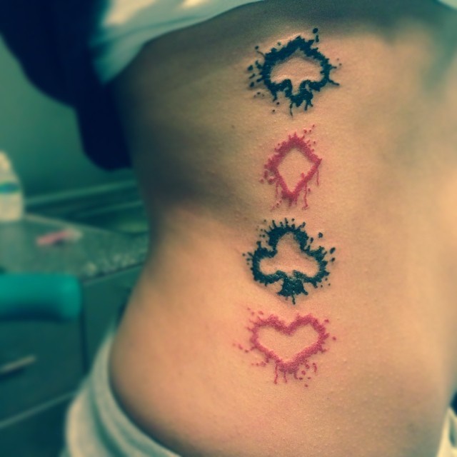 Tattoo uploaded by Claire  By GeorgiaGrey spades heart diamond clubs  watercolor cardsuits  Tattoodo