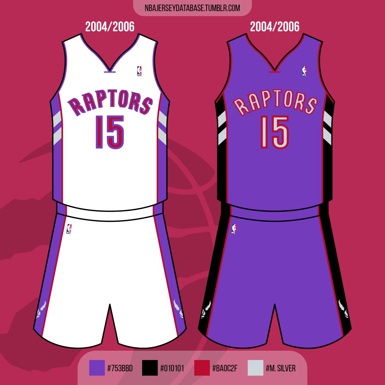 2003-04 Toronto Raptors Johnson #44 Game Issued Purple Black Jersey DP05877