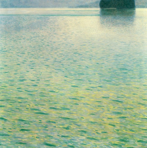 artimportant:Left: Gustav Klimt - Island In The Attersee Right: Gustav Klimt - Attersee, 1901