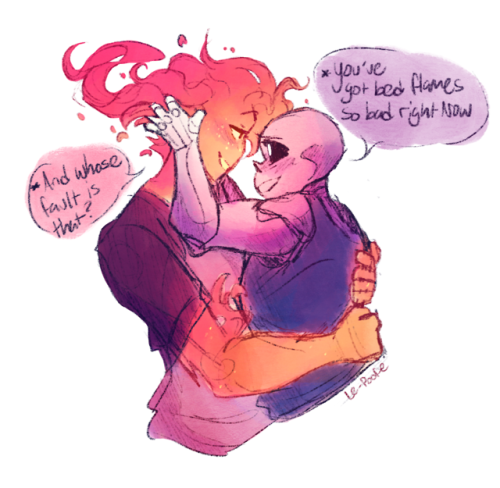 le-poofe: Playing with Fire ~I’ve discovered that Sans playing with Grillby’s flames is my new favor