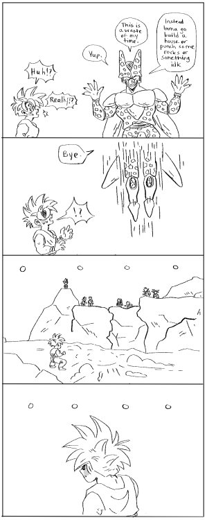 dailycupofcreativitea: Redraw of an old comic! I always thought it was hilarious that Gohan seriousl