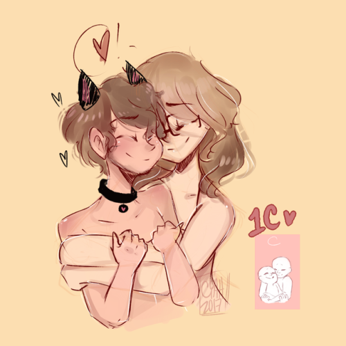 cyah: 1C cuties!  Angel is a smol dom mommy so i bet she had to use a stool to hug Carl like this ha