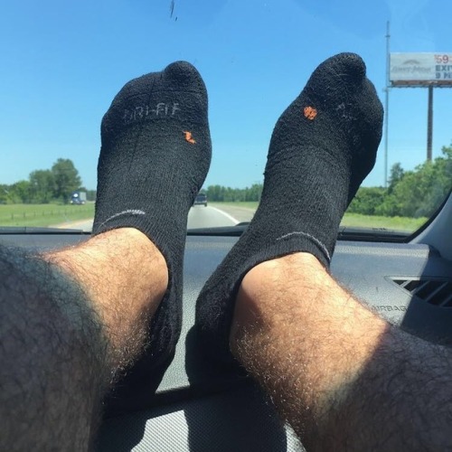 footmasterchris: Driving back to NJ and airing out My rank socks haha